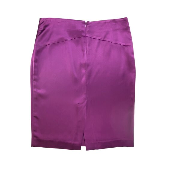 Sexy Bebe Purple Satin Pencil Skirt Rhinestone Size 10 Formal Cocktail Pinup Y2K - Picture 2 of 4